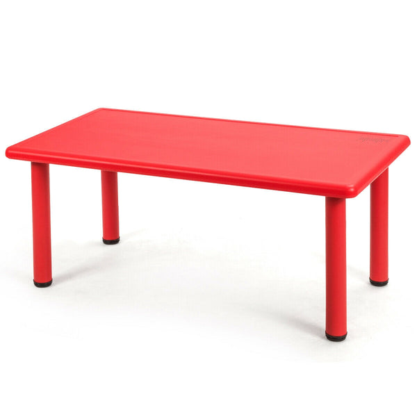 Kids plastic rectangular learn and play table, perfect for creative play and learning activities.