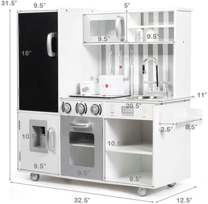 Wooden Pretend Play Kitchen Sets with Simulated Sound - Realistic