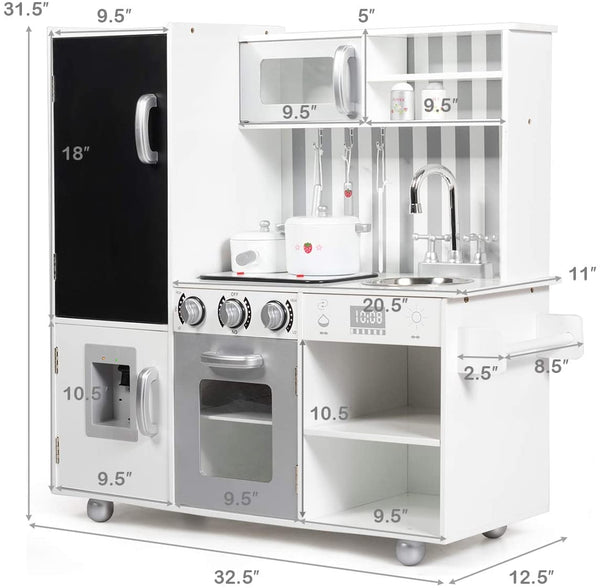Wooden Pretend Play Kitchen Sets with Simulated Sound - Realistic