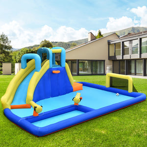 6-in-1 Inflatable Water Slide Jumping House without Blower for Kids with Blower
