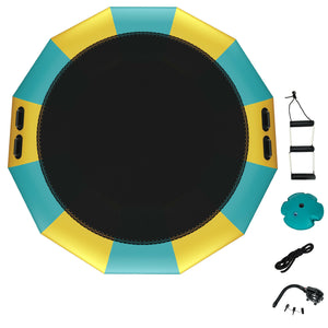 15 feet inflatable splash padded water bouncer trampoline for kids, perfect for outdoor fun and play.
