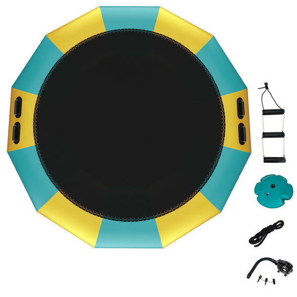 15 feet inflatable splash padded water bouncer trampoline for kids, perfect for outdoor fun and play.
