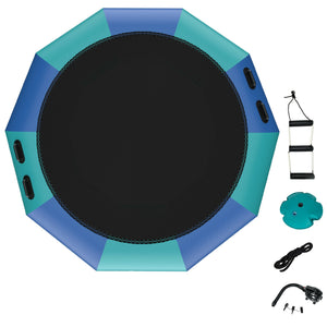 12 Feet Inflatable Splash Padded Water Bouncer Trampoline for kids, perfect for outdoor fun and summer play.