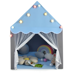 Kids Playhouse Tent with Colorful Star Lights and Mat