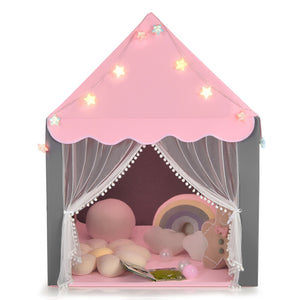 Kids Playhouse Tent with Colorful Star Lights and Mat