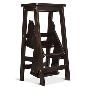 3 Tier Step Stool 3 in 1 Folding Ladder Bench for kids, safe and versatile for home use, shown from angle 8.