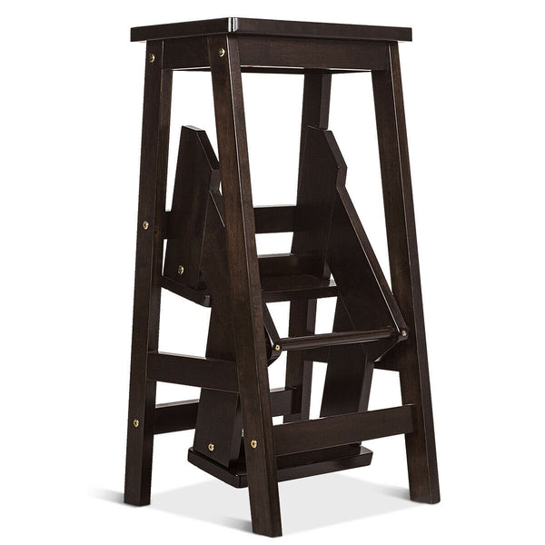 3 Tier Step Stool 3 in 1 Folding Ladder Bench for kids, safe and versatile for home use, shown from angle 8.