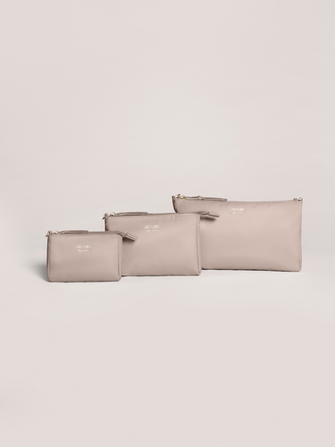 3-Piece Pouch Clutch Purse Set - Taupe - MOOGCO Baby