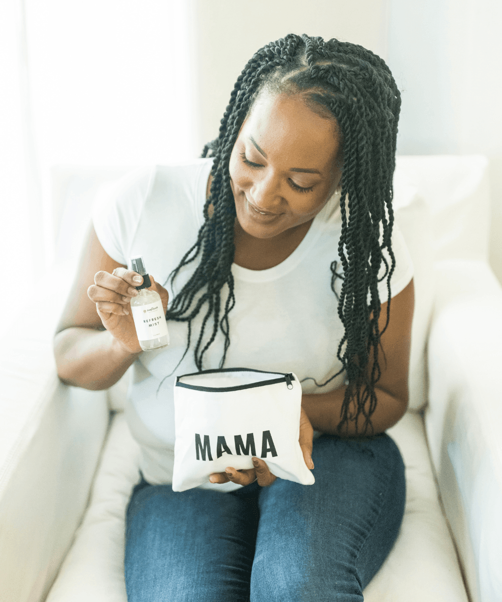 Self Care Mama Pouch Bundle - Bath & Body Gift Set for new moms, featuring soothing skincare essentials.