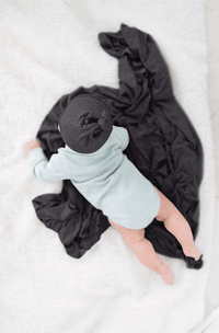 Swaddle Blanket and Hat Set - Black