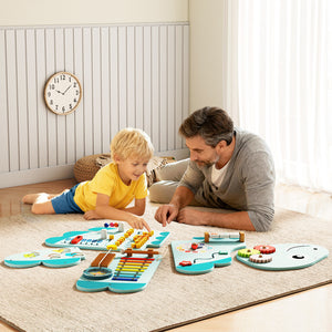 11-in-1 Dinosaur Activity Wall Busy Board for toddlers, promoting education and early development through play.