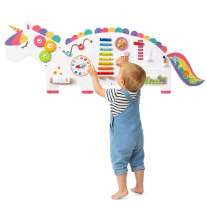 11-in-1 Dinosaur Activity Wall Busy Board for toddlers, promoting education and early development through engaging play.