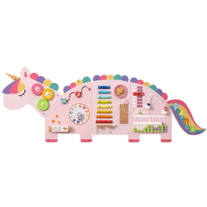 11-in-1 Dinosaur Activity Wall Busy Board for toddlers, promoting education and early development through interactive play.