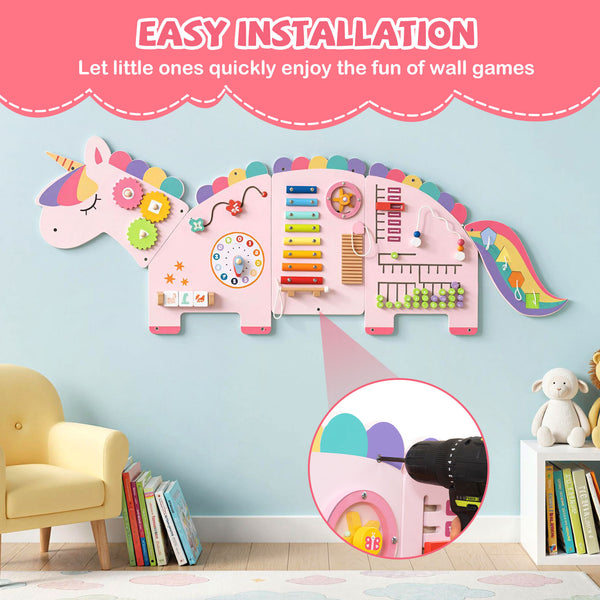 11-in-1 Dinosaur Activity Wall Busy Board for toddlers, promoting education and early development through play.