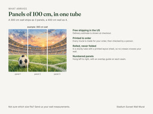 Watercolor Stadium Sunset Soccer Wall Mural, image 8