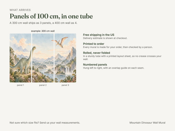 Watercolor Mountain Dinosaur Wall Mural, image 8