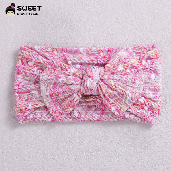 Children's Wide-brimmed Elastic Bow Baby Printed Headband