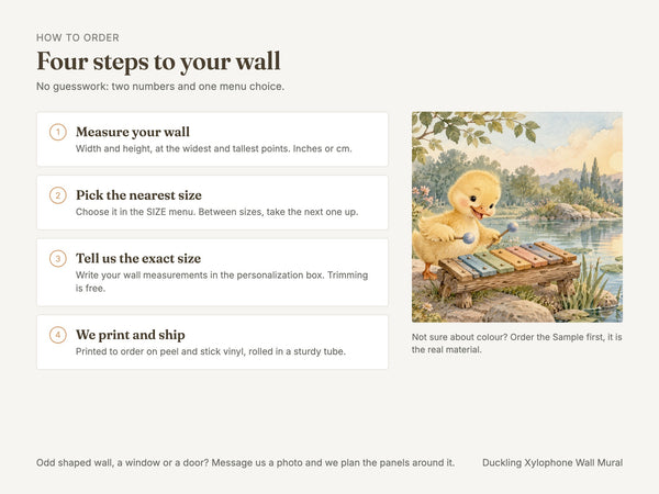 Watercolor Duckling Xylophone Wall Mural, image 6