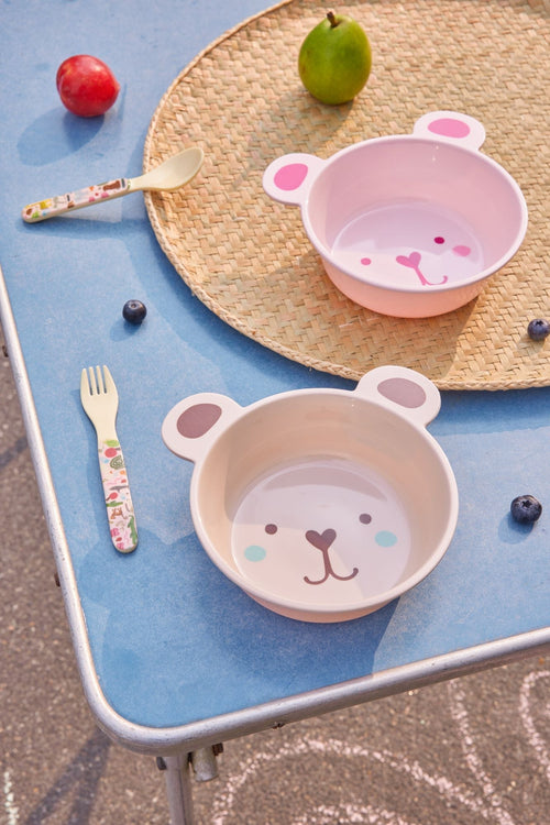 Rice By Rice Melamine Kids Bowl Brown Bear 16.9oz