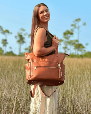 The Lillian Diaper Bag - Cognac