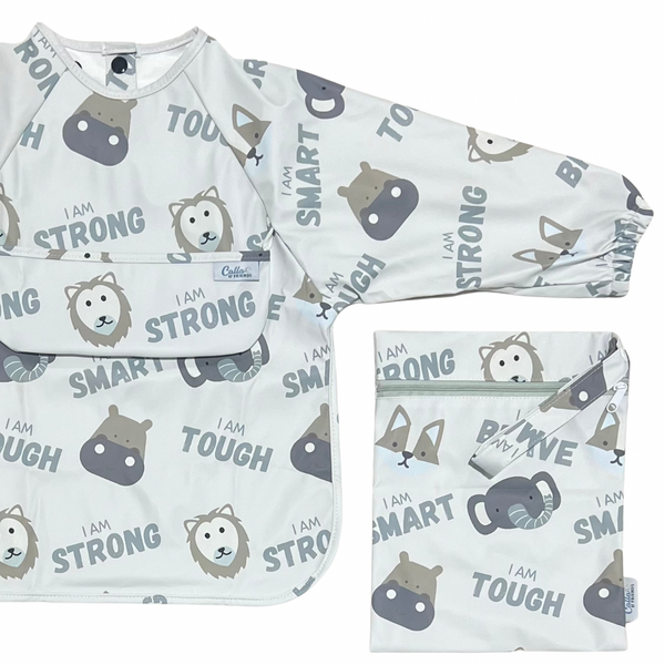 The Grayson Long Sleeve Bib - Affirmation Animals