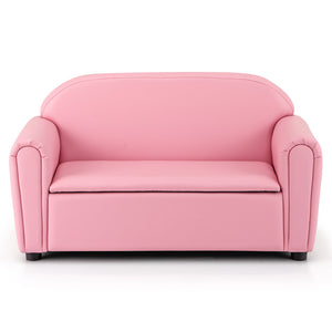 Kids sofa armrest chair with storage, perfect for cozy naps and playtime, shown from angle 11.