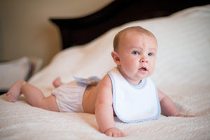 Gingham Trim Bib - Blue