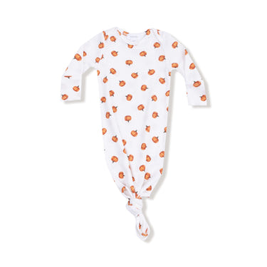 Little Pumpkins knotted gown for babies, perfect for cozy sleep and bedding, featuring soft fabric and adorable design.