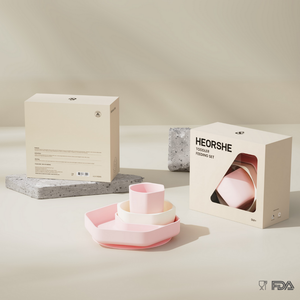 Toddler Feeding Set Pink & White