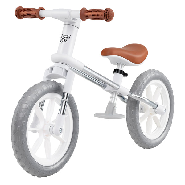 12-inch balance bike with adjustable seat and rotatable handlebar, perfect for toddlers learning to ride.