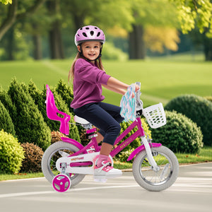 Kids Bike 12 Inch with Training Wheels and 2 Brake System for 3