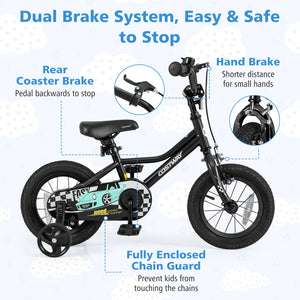 12-inch adjustable kids bike for ages 3-4, showcasing a low frame design from angle 5. Perfect for young riders!