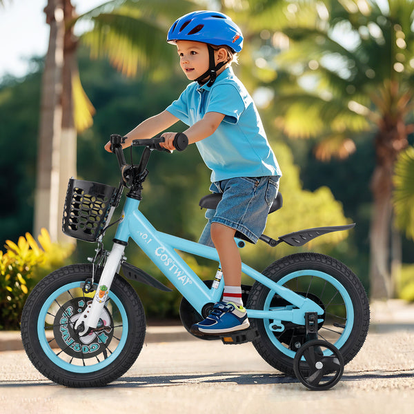 16-inch kids bike with adjustable handlebar and saddle for ages 4-8, shown at a 25-degree angle.