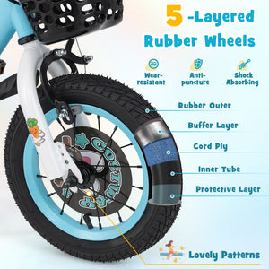 16-inch kids bike with adjustable handlebar and saddle for ages 4-8, shown at a 31-degree angle.