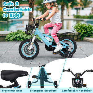 16 Inch Kids Bike with Adjustable Handlebar and Saddle for 4-8 Years Old