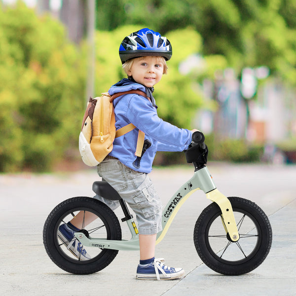 12-inch balance bike with adjustable seat and rotatable handlebar for kids over 36 months, perfect for outdoor fun.