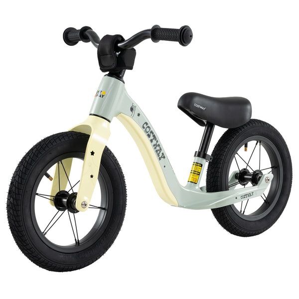 12-inch balance bike with adjustable seat and rotatable handlebar for toddlers over 36 months, viewed from angle 3.