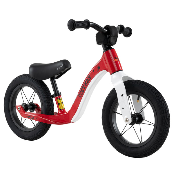 12-inch balance bike with adjustable seat and rotatable handlebar for toddlers over 36 months, shown at angle 10.