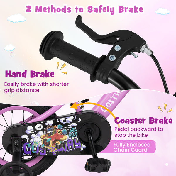 16-inch kids bike for ages 4-8, featuring adjustable handlebar and saddle, perfect for outdoor fun and exercise.