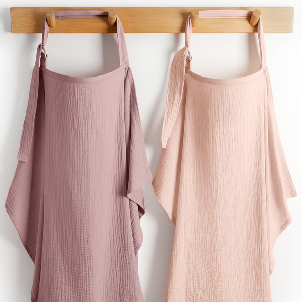 Muslin Nursing Cover, Pack of 2 in Blush and Mauve