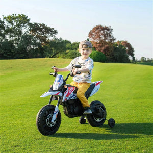 12V Aprilia Motorcycle 1 Seater Ride-on for kids, showcasing sleek design from angle 6. Perfect for outdoor fun!