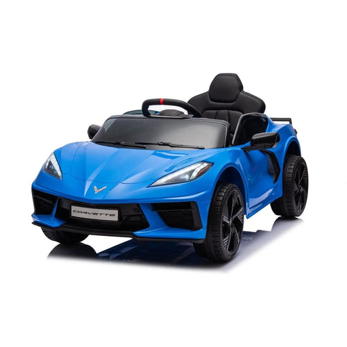 12V Chevrolet Corvette C8 Stingray kids ride-on car for one, perfect for outdoor fun and adventure.