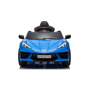 12V Chevrolet Corvette C8 Stingray kids ride-on car, angle view, perfect for adventurous toddlers.