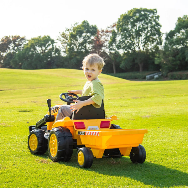 12V Freddo Excavator 1 Seater Ride-on for kids, showcasing angle 6 view with vibrant colors and realistic design.