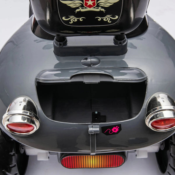 12V Freddo Kids Cruiser 1 Seater Motorcycle in angle view, perfect ride-on car for adventurous toddlers.