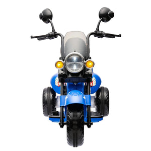 12V Freddo Kids Cruiser motorcycle for kids, 1 seater, angled view showcasing vibrant design and fun features.