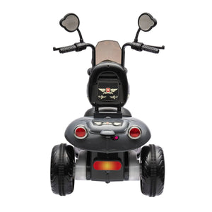 12V Freddo Kids Cruiser 1 Seater Motorcycle in angle view, perfect ride-on car for adventurous toddlers.
