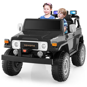 12V 2-seat Toyota FJ40 kids ride-on car with remote control, perfect for outdoor fun and adventure.