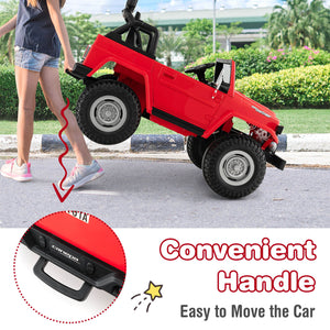 Kids 12V Toyota FJ40 ride-on car with remote control, 2-seat design, perfect for outdoor fun and adventure.