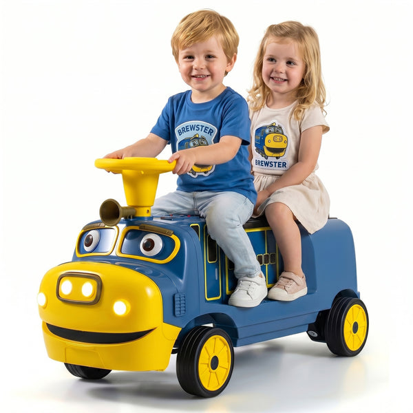 12V 2-Seater Kids Ride on Train with Height Adjustable Seat and Music Licensed Chuggington